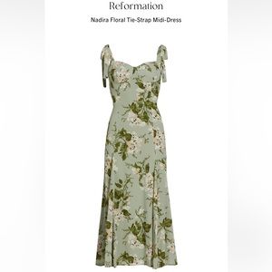 Reformation navy blue midi Nadira dress